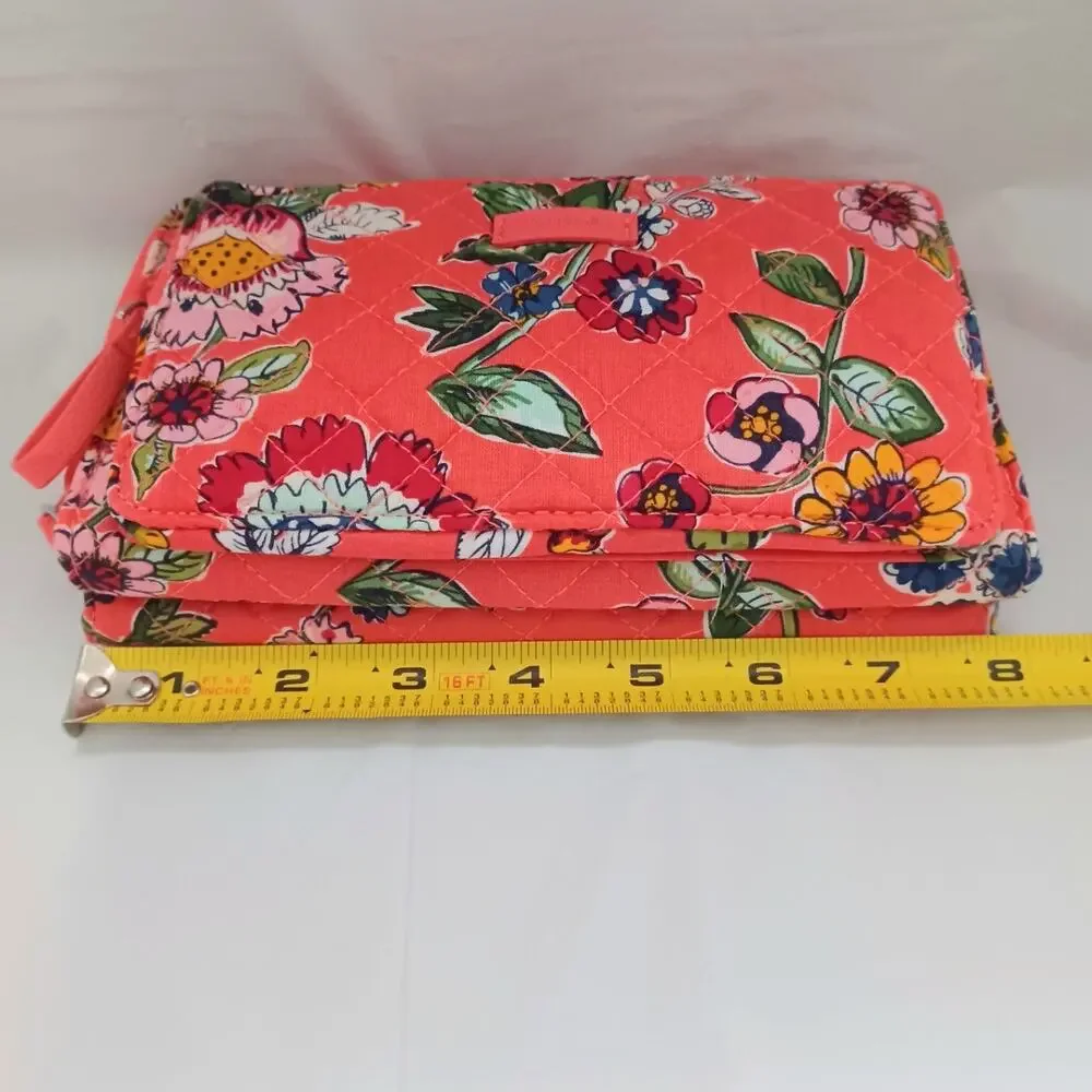 Vera Bradley RFID Iconic Deluxe All Together Crossbody Coral Floral - Picture 10 of 11